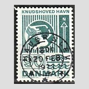 FRIM�RKER DANMARK | 1972 - AFA 537 - Trafiktekniske anl�g - 90 �re bl�gr�n - Pragt Stemplet Haderslev