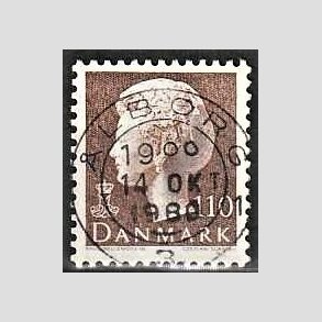 FRIMRKER DANMARK | 1979 - AFA 677 - Dronning Margrethe - 110 re brun - Pragt Stemplet