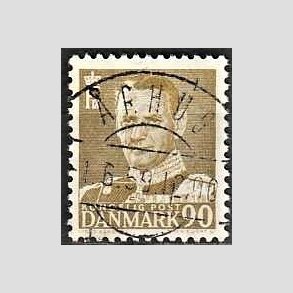 FRIMRKER DANMARK | 1952-53 - AFA 342 - Fr. IX 90 re oliven - Lux Stemplet rhus