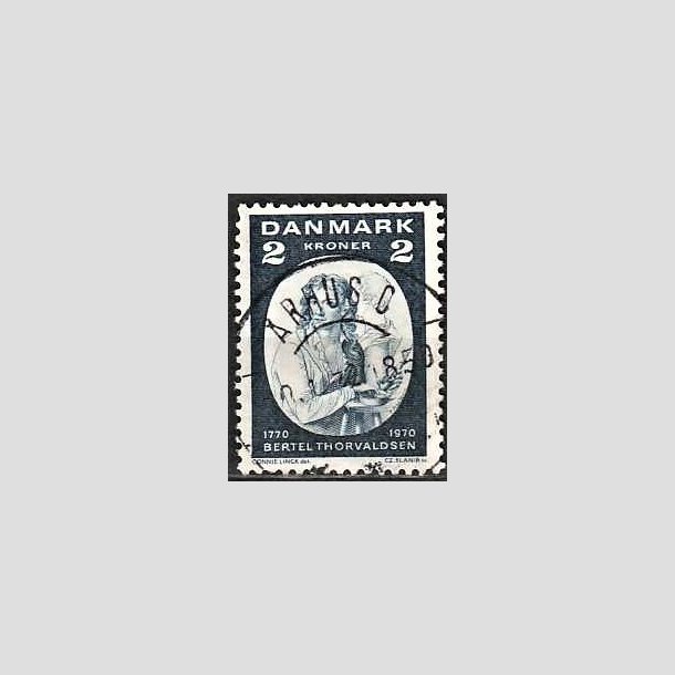 FRIMRKER DANMARK | 1970 - AFA 508 - Bertel Thorvaldsen - 2 Kr. bl - Lux Stemplet rhus C