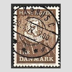 FRIM�RKER DANMARK | 1971 - AFA 513 - Hans Egede - 1,00 Kr, brun - Pragt Stemplet