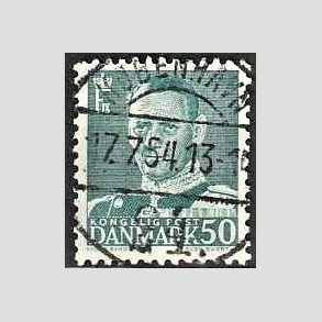 FRIMRKER DANMARK | 1952-53 - AFA 338 - Fr. IX 50 re blgrn - Lux Stemplet