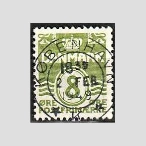 FRIM�RKER DANMARK | 1940 - AFA 256 - B�lgelinie 8 �re gr�n - Lux Stemplet 