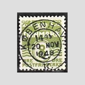 FRIM�RKER DANMARK | 1940 - AFA 256 - B�lgelinie 8 �re gr�n - Lux Stemplet 