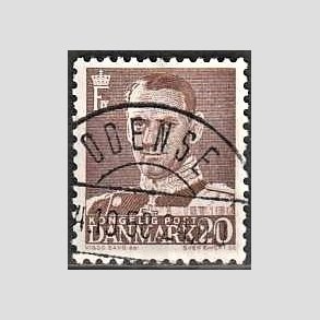 FRIMRKER DANMARK | 1950 - AFA 320 - Fr. IX 20 re brun - Lux Stemplet