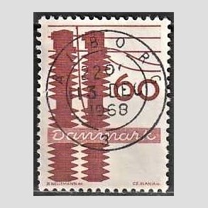 FRIM�RKER DANMARK | 1968 - AFA 475 - Danmarks industri - 60 �re r�dbrun - Pragt Stemplet