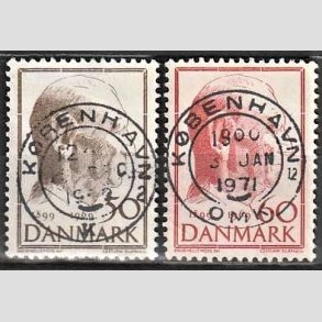 FRIM�RKER DANMARK | 1969 - AFA 480,481 - Fredrik IX 70 �r - 50 + 60 �re - Pragt Stemplet