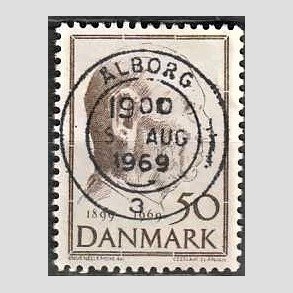 FRIM�RKER DANMARK | 1969 - AFA 480 - Fredrik IX 70 �r - 50 �re brun - Pragt Stemplet