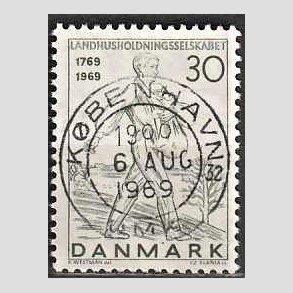 FRIM�RKER DANMARK | 1969 - AFA 477 - Landhusholdningsselskabet 200 �r - 30 �re gr�n - Pragt Stemplet