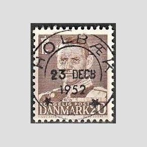 FRIMRKER DANMARK | 1950 - AFA 320 - Fr. IX 20 re brun - Lux Stemplet Holbk