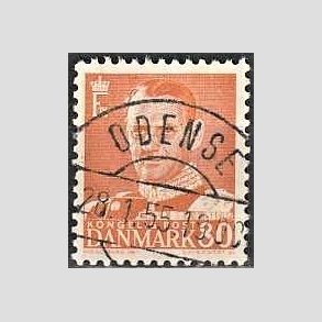FRIMRKER DANMARK | 1952-53 - AFA 341 - Fr. IX 80 re orange - Lux Stemplet Odense