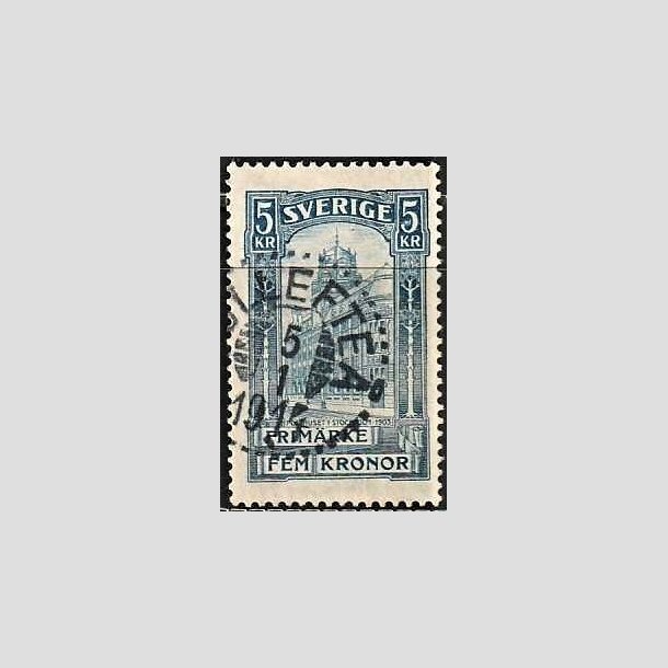 FRIMRKER SVERIGE | 1896 - AFA 54 - Centralpostbygningen i Stockholm - 5 Kr. bl - Stemplet