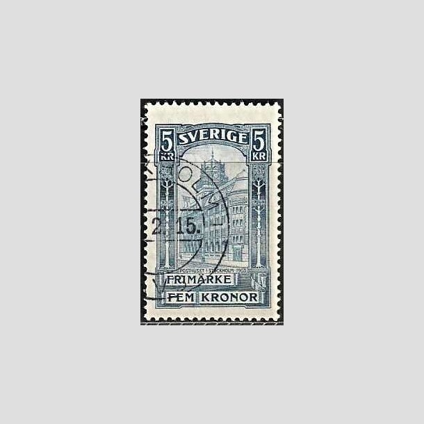 FRIMRKER SVERIGE | 1896 - AFA 54 - Centralpostbygningen i Stockholm - 5 Kr. bl - Stemplet