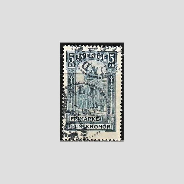 FRIMRKER SVERIGE | 1896 - AFA 54 - Centralpostbygningen i Stockholm - 5 Kr. bl - Stemplet