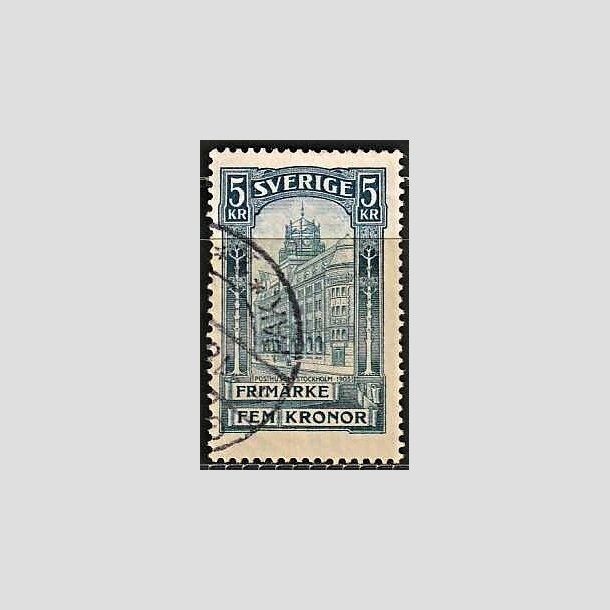 FRIMRKER SVERIGE | 1896 - AFA 54 - Centralpostbygningen i Stockholm - 5 Kr. bl - Stemplet