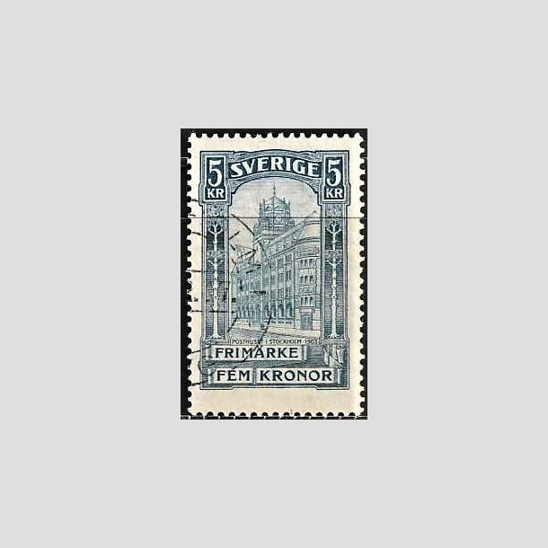 FRIMRKER SVERIGE | 1896 - AFA 54 - Centralpostbygningen i Stockholm - 5 Kr. bl - Stemplet