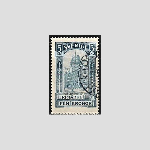 FRIMRKER SVERIGE | 1896 - AFA 54 - Centralpostbygningen i Stockholm - 5 Kr. bl - Stemplet