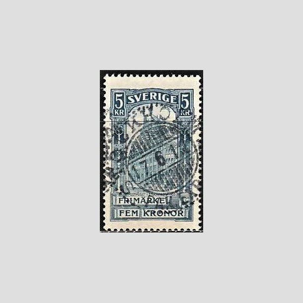 FRIMRKER SVERIGE | 1896 - AFA 54 - Centralpostbygningen i Stockholm - 5 Kr. bl - Stemplet