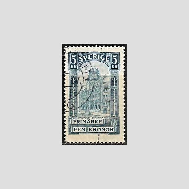 FRIMRKER SVERIGE | 1896 - AFA 54 - Centralpostbygningen i Stockholm - 5 Kr. bl - Stemplet