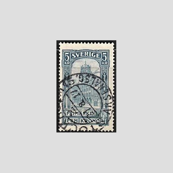 FRIMRKER SVERIGE | 1896 - AFA 54 - Centralpostbygningen i Stockholm - 5 Kr. bl - Stemplet