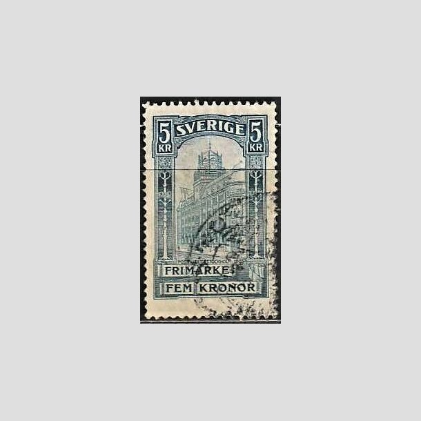 FRIMRKER SVERIGE | 1896 - AFA 54 - Centralpostbygningen i Stockholm - 5 Kr. bl - Stemplet