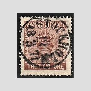 FRIMRKER SVERIGE | 1858 - AFA 11 - Vbentype tk. 14 uden vandmrke - 30 re brun - Stemplet