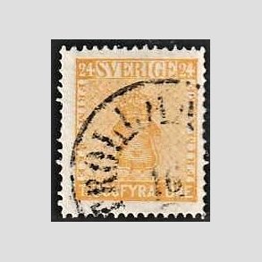 FRIMRKER SVERIGE | 1858 - AFA 10 - Vbentype tk. 14 uden vandmrke - 24 re orange - Stemplet