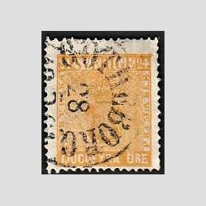 FRIMRKER SVERIGE | 1858 - AFA 10 - Vbentype tk. 14 uden vandmrke - 24 re orange - Stemplet