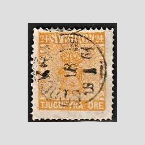 FRIMRKER SVERIGE | 1858 - AFA 10 - Vbentype tk. 14 uden vandmrke - 24 re orange - Stemplet