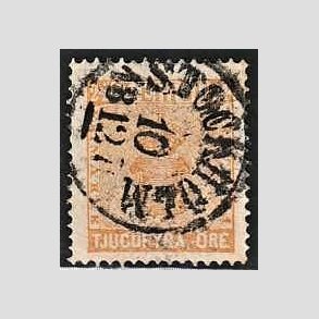 FRIMRKER SVERIGE | 1858 - AFA 10 - Vbentype tk. 14 uden vandmrke - 24 re orange - Stemplet