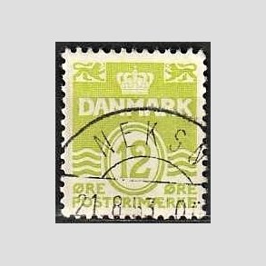 FRIM�RKER DANMARK | 1952-53 - AFA 335 - B�lgelinie 12 �re lysgr�n - Lux Stemplet 