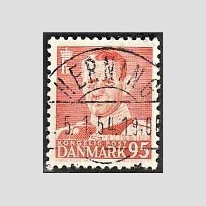 FRIMRKER DANMARK | 1952-53 - AFA 343 - Fr. IX 95 re orangerd - Lux Stemplet Herning