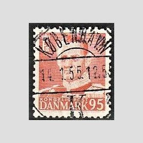 FRIMRKER DANMARK | 1952-53 - AFA 343 - Fr. IX 95 re orangerd - Lux Stemplet 