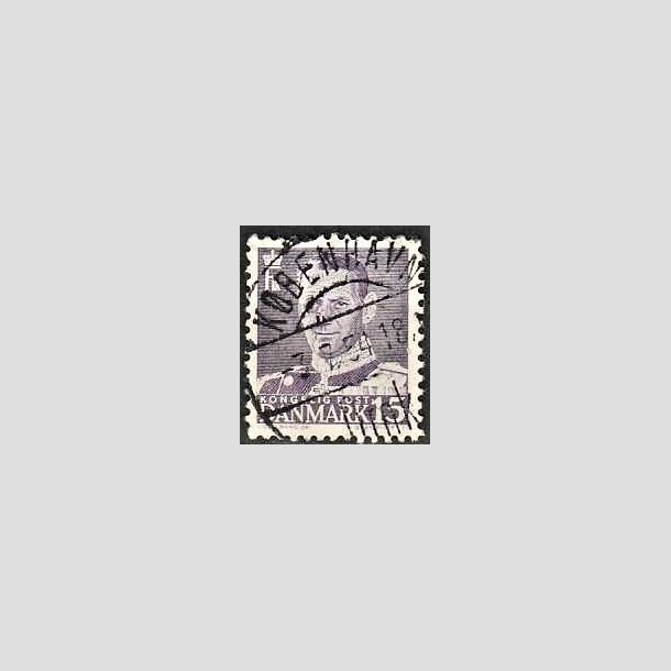 FRIMRKER DANMARK | 1950 - AFA 319a - Fr. IX 15 re lysviolet - Pragt Stemplet