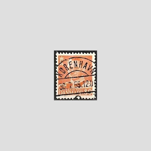 FRIMRKER DANMARK | 1952-53 - AFA 341 - Fr. IX 80 re orange - Lux Stemplet Kbenhavn