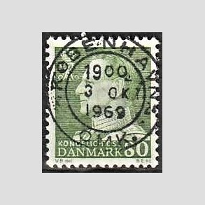 FRIMRKER DANMARK | 1967 - AFA 462F - Fr. IX 80 re grn - Lux Stemplet