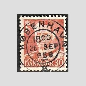 FRIMRKER DANMARK | 1952-53 - AFA 337 - Fr. IX 30 re rd - Lux Stemplet