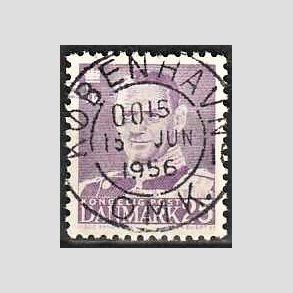 FRIMRKER DANMARK | 1955 - AFA 360 - Fr. IX 25 re violet - Lux Stemplet Kbenhavn