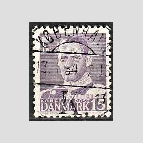FRIMRKER DANMARK | 1950 - AFA 319a - Fr. IX 15 re lysviolet - Pragt Stemplet Kbenhavn