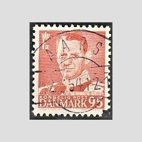 FRIMRKER DANMARK | 1952-53 - AFA 343 - Fr. IX 95 re orangerd - Lux Stemplet 