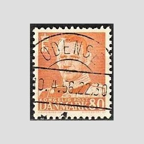 FRIMRKER DANMARK | 1952-53 - AFA 341 - Fr. IX 80 re orange - Lux Stemplet Odense