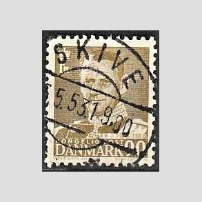 FRIMRKER DANMARK | 1952-53 - AFA 342 - Fr. IX 90 re oliven - Lux Stemplet Skive
