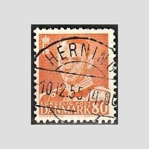 FRIMRKER DANMARK | 1952-53 - AFA 341 - Fr. IX 80 re orange - Lux Stemplet Herning