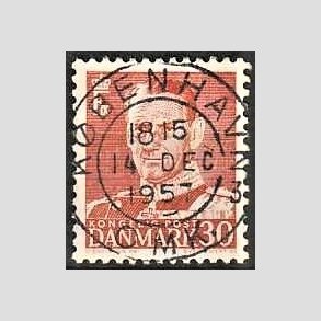 FRIMRKER DANMARK | 1952-53 - AFA 337 - Fr. IX 30 re rd - Lux Stemplet