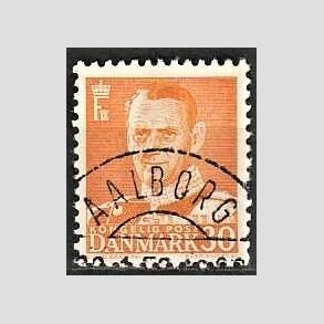 FRIMRKER DANMARK | 1948-50 - AFA 309 - Fr. IX 30 re orange - Lux Stemplet Aalborg