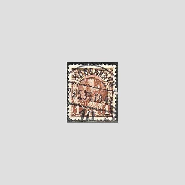FRIMRKER DANMARK | 1934 - AFA 211 - Chr. X 1 Kr. brun - Pragt Stemplet "KBENHAVN"