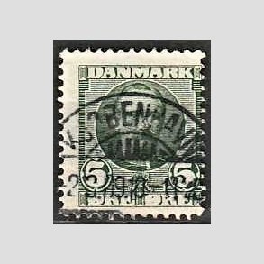 FRIM�RKER DANMARK | 1907 - AFA 54 - Frederik VIII 5 �re gr�n (1K) - Pragt Stemplet