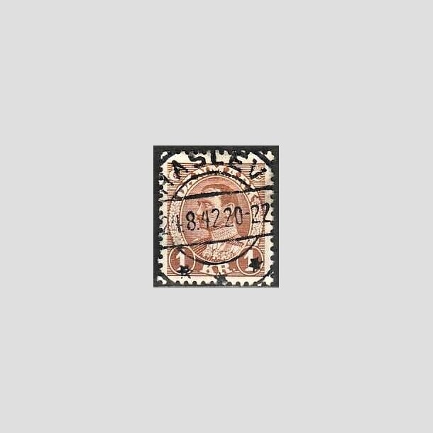 FRIMRKER DANMARK | 1934 - AFA 211 - Chr. X 1 Kr. brun - Pragt Stemplet Haslev