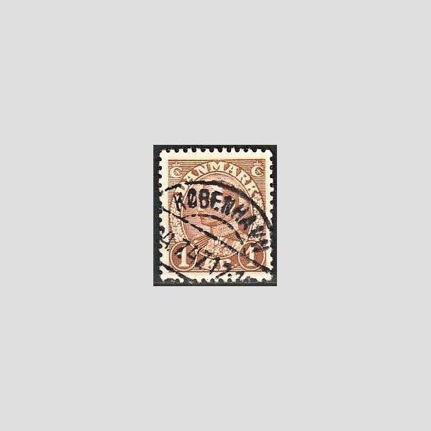 FRIMRKER DANMARK | 1934 - AFA 211 - Chr. X 1 Kr. brun - Pragt Stemplet