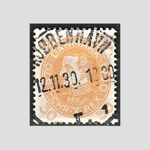 FRIMRKER DANMARK | 1930 - AFA 193 - Chr. X 60 r 30 re gul - Lux Stemplet